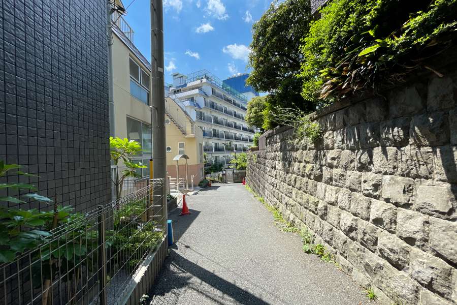 敷地西側の前面道路