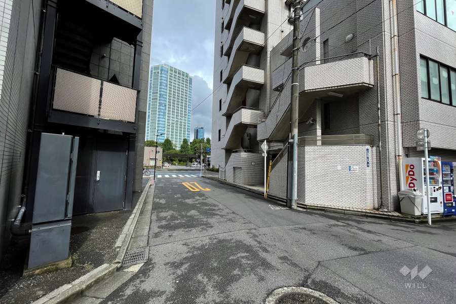 敷地北側の前面道路（西側から）