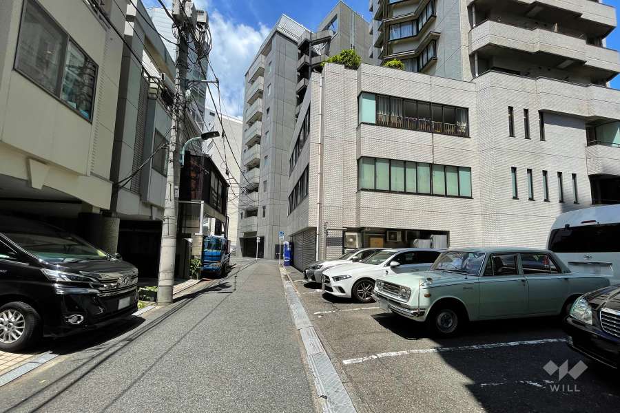 敷地西側の前面道路（南側から）