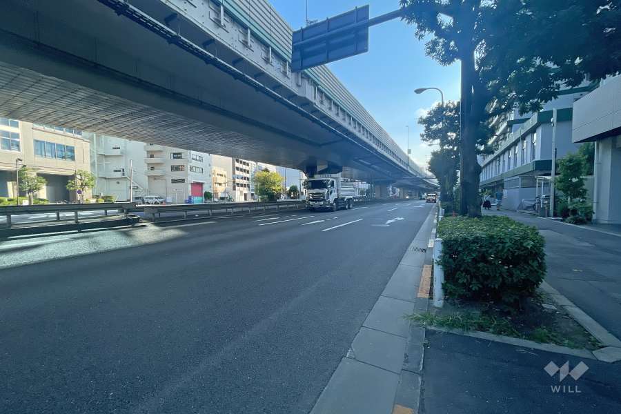 敷地東側の前面道路（北側から）