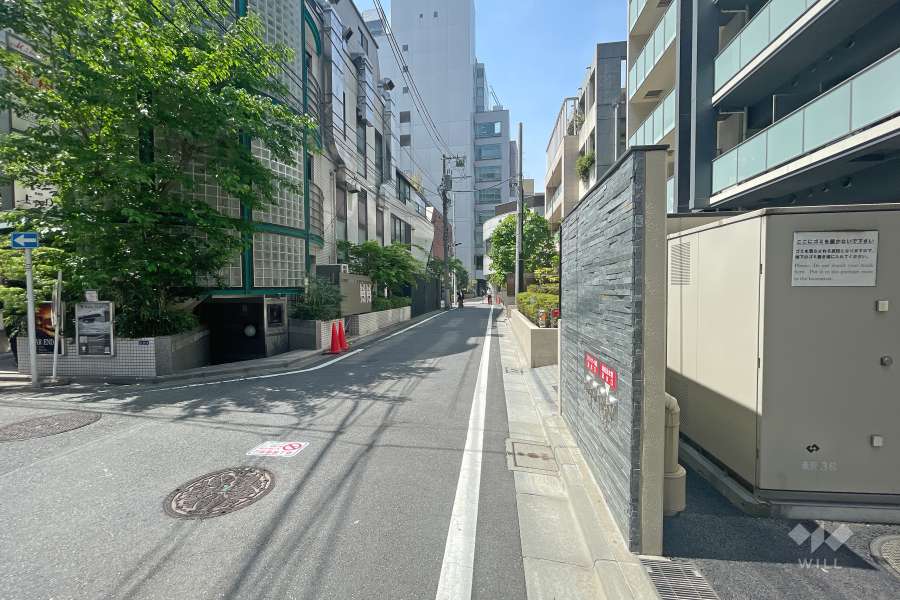 敷地南側の前面道路（東側から）