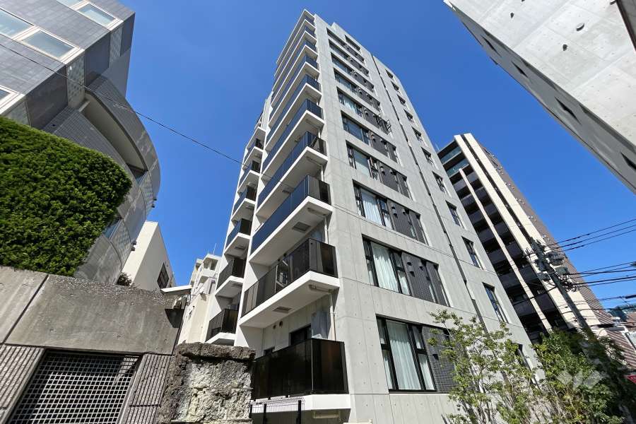 ピアース麻布十番の外観（南西側から）