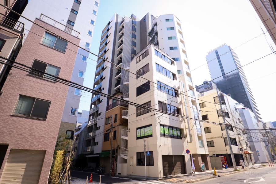 リビオレゾン新橋ネックスの外観（北西側から）