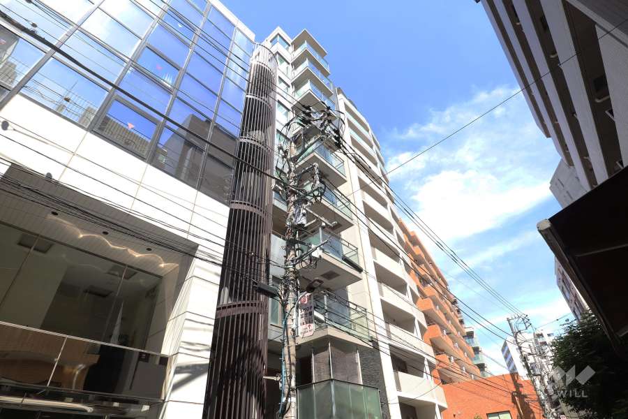麻布メゾン（麻布十番2丁目）の外観（南西側から）　