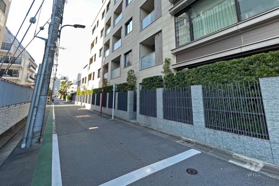 敷地南西側の前面道路（南東側から）
