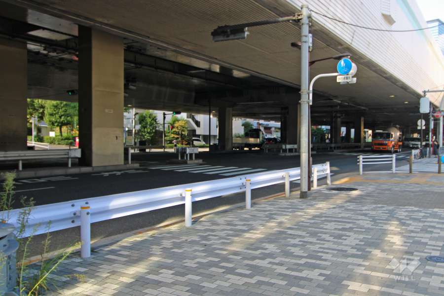 敷地西側の前面道路（南側から）