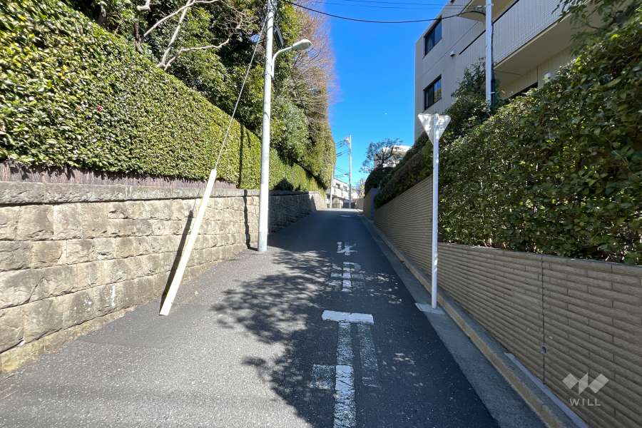 敷地西側の前面道路