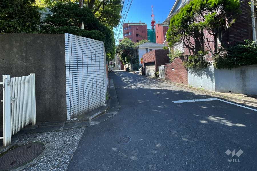 敷地北側の前面道路（東側から）