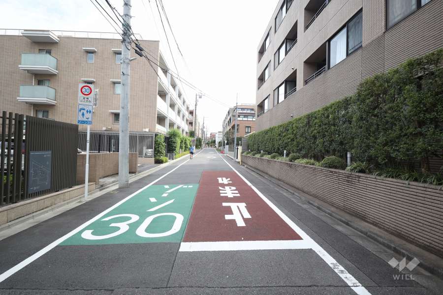 敷地東側の前面道路