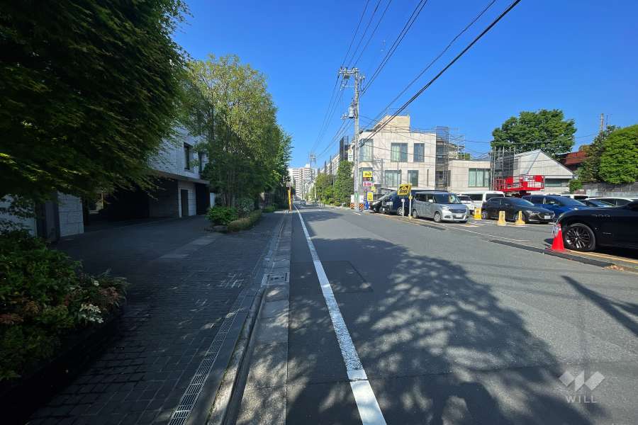 敷地北西側の前面道路（北東側から）