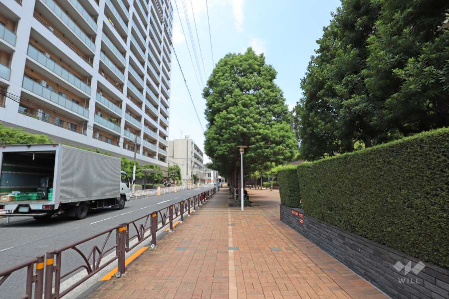 敷地北西側の前面道路