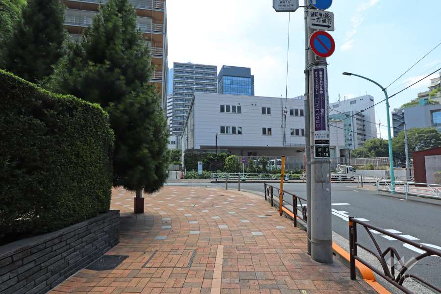 敷地西側の前面道路