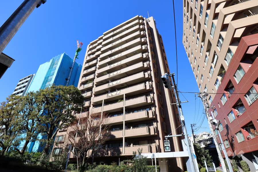 朝日マンション白金通りの外観（北東側から）