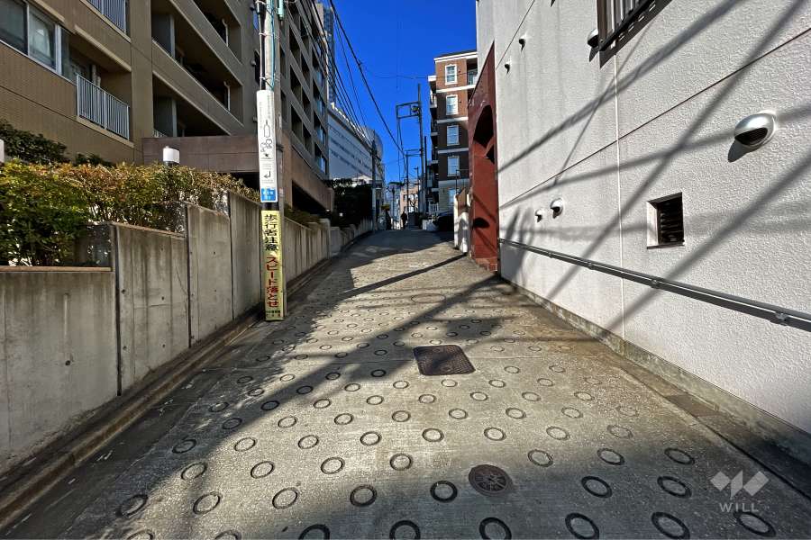 敷地南側の前面道路（東側から）