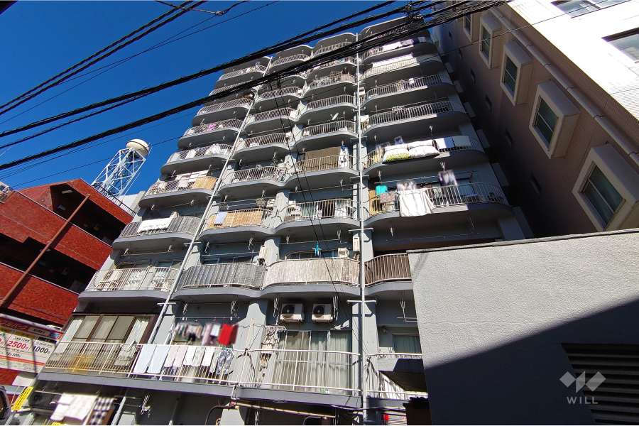 ニュー恵比寿フラワーマンションの外観（南東側から）