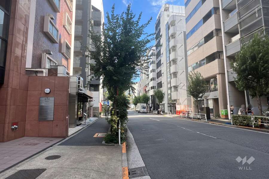 敷地西側の前面道路