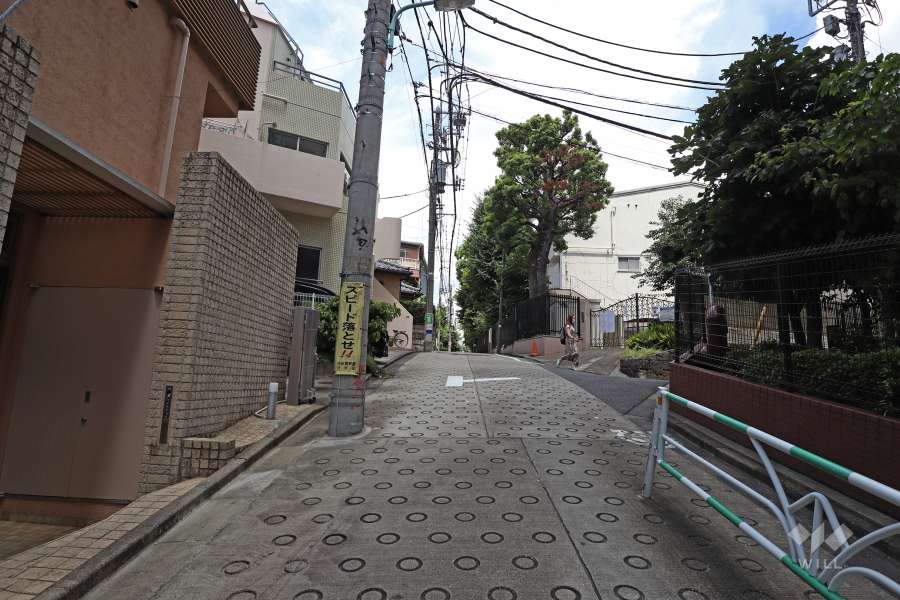 敷地西側の前面道路（南側から）