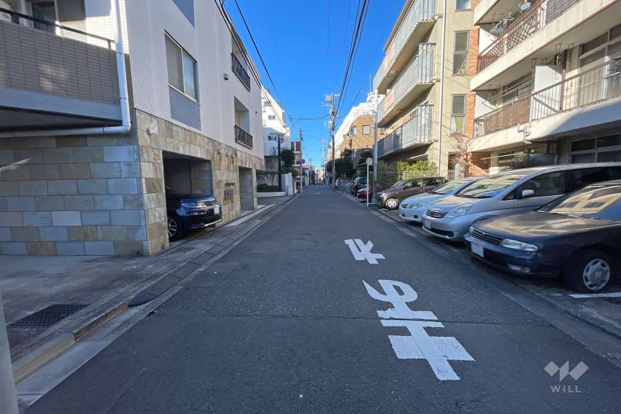 敷地北側の前面道路（東側から）