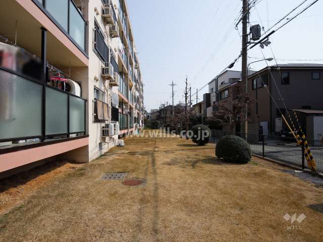 敷地南側には芝生の庭が設けられています。