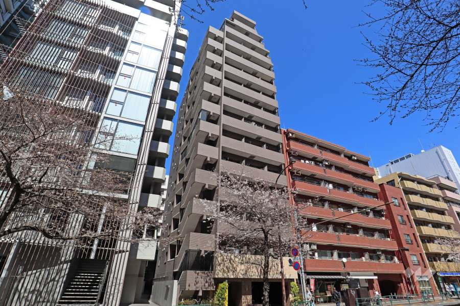 パレステュディオ広尾の外観（南西側から）