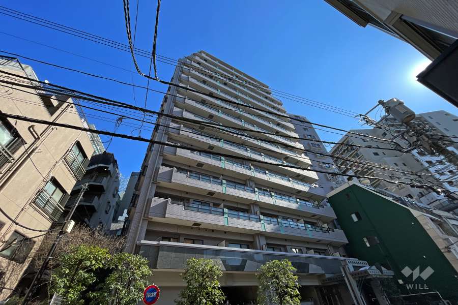 ライオンズマンション渋谷道玄坂の外観(北西側から）