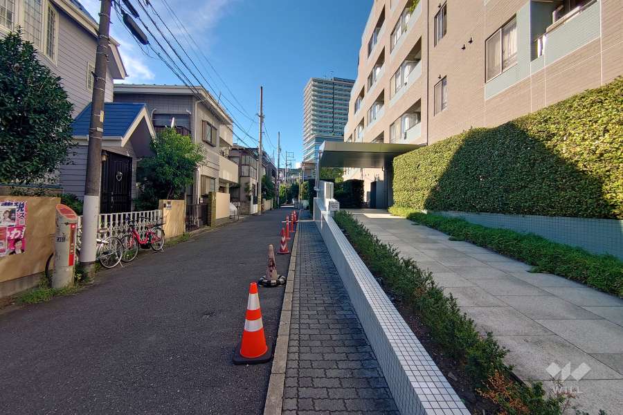 敷地西側の前面道路