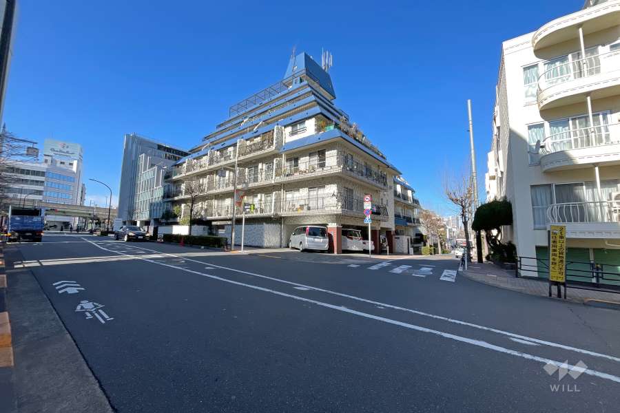 敷地南東側と北東側の前面道路(南東側から)