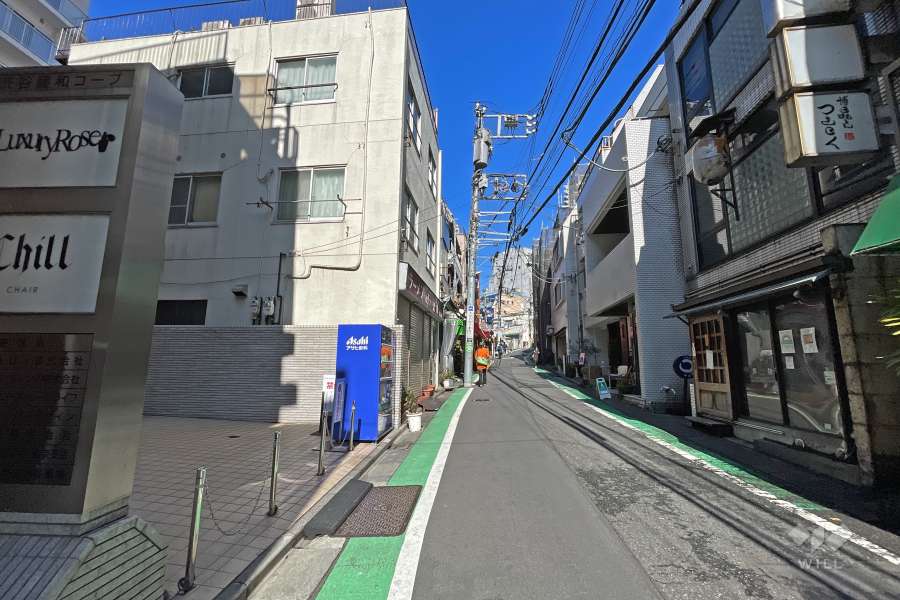 敷地東側の前面道路（南側から）