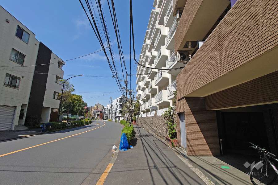 敷地南側の前面道路（東側から）