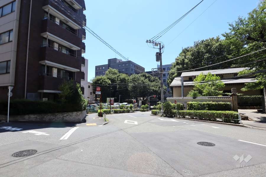 敷地西側側の前面道路（北側から）