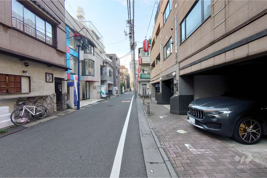 敷地西側の前面道路（南側から）