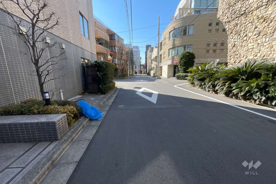 敷地西側の前面道路