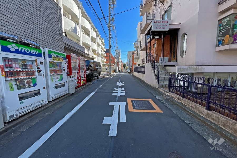 敷地北側の前面道路（西側から）