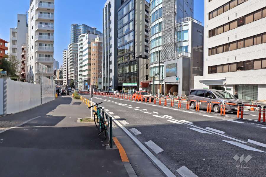 敷地東側の前面道路（南側から）