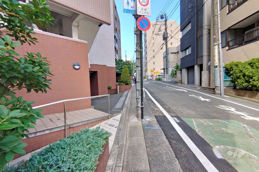 敷地北側の前面道路（東側から）