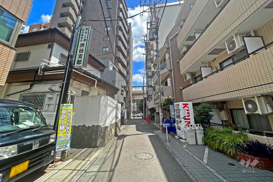 敷地東側の前面道路（北側から）