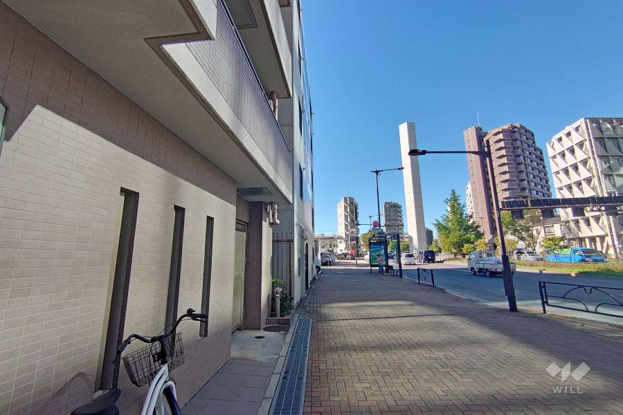 敷地東側の前面道路(南側から）