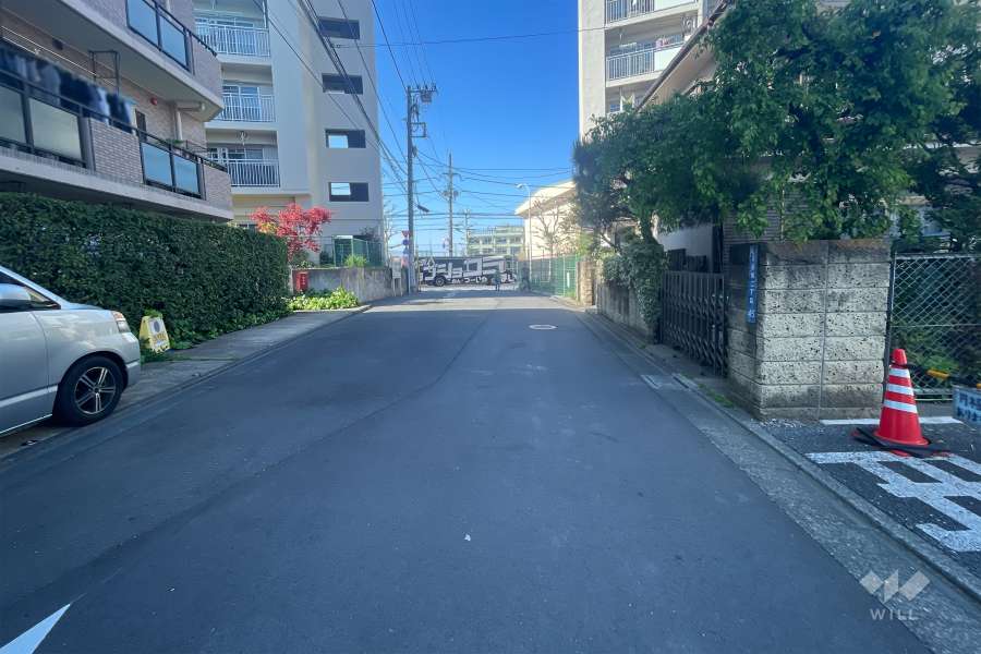 敷地東側の前面道路（南側から）