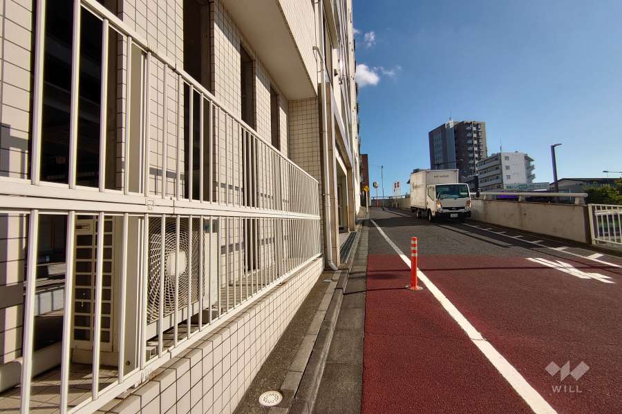 敷地西側の前面道路（北側から）