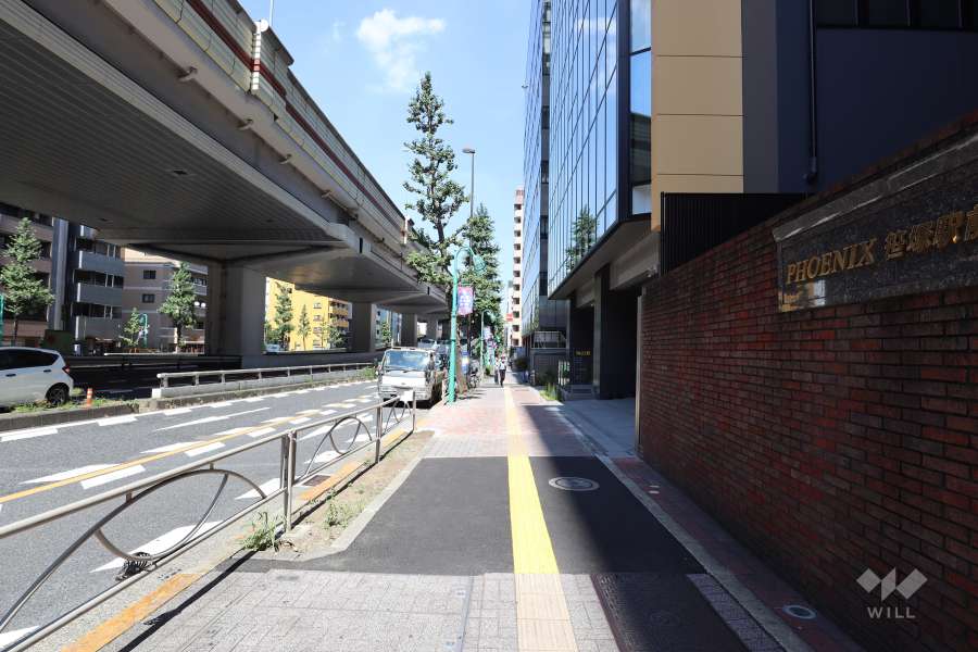 敷地北側の前面道路（西側から）