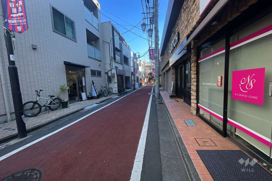 敷地東側の前面道路（北側から）