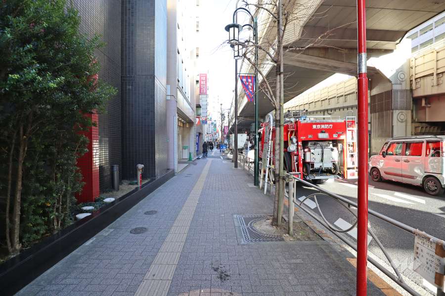 敷地南側の前面道路（西側から）