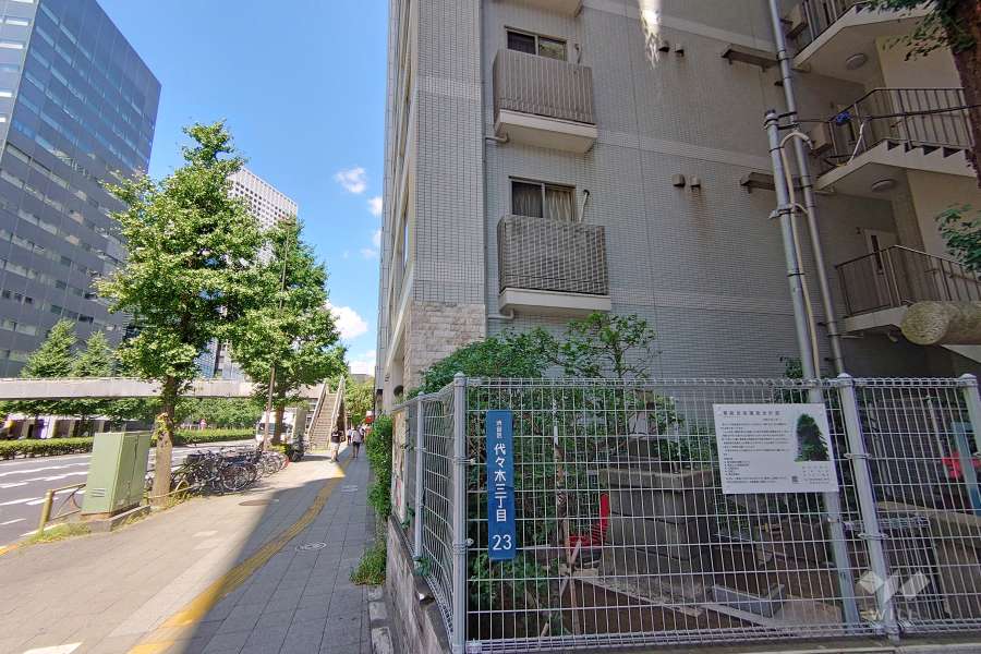 敷地北西側の前面道路（南西側から）