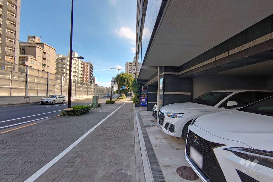 敷地東側の前面道路（北側から）