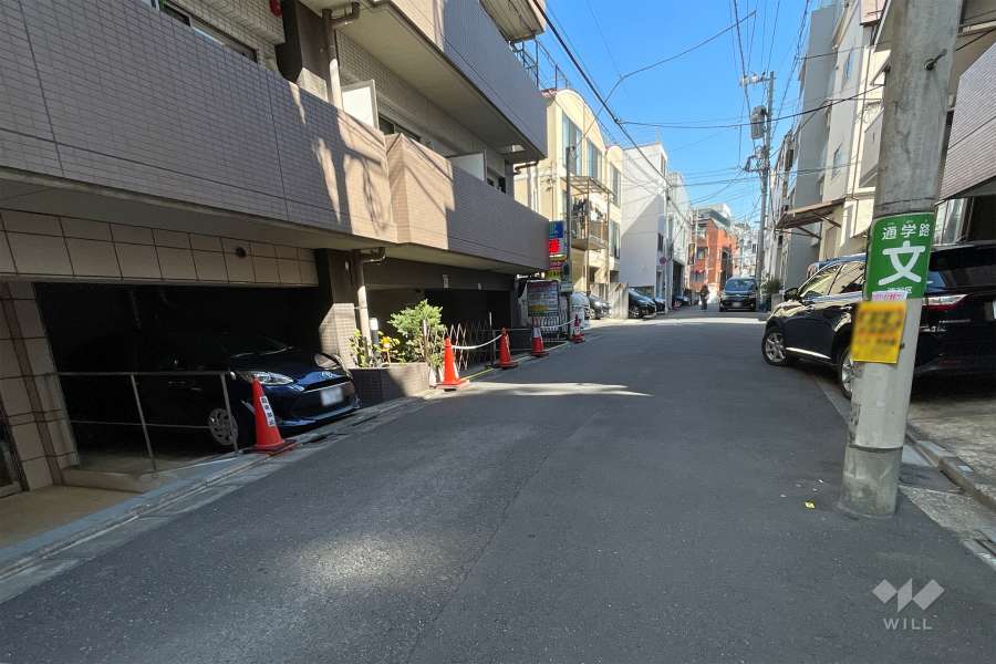 敷地南側の前面道路（西側から）
