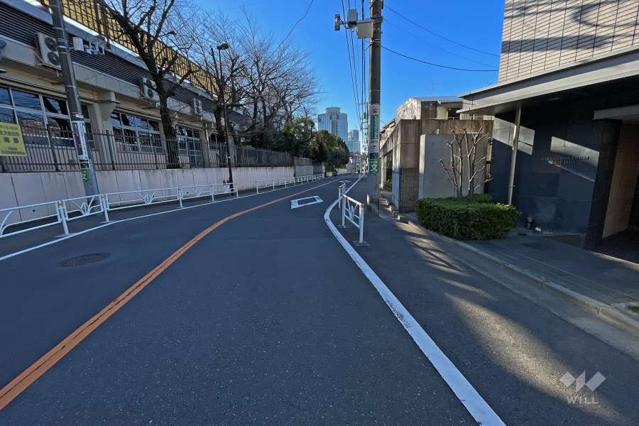 敷地の東側前面道路(北側から)