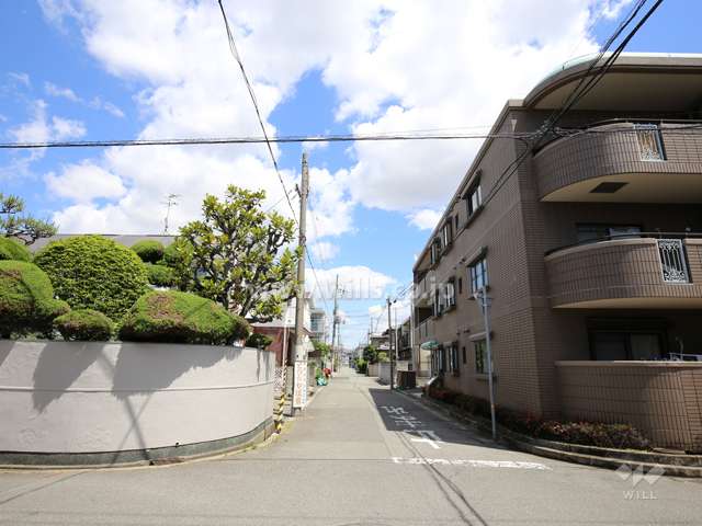 敷地西側の前面道路