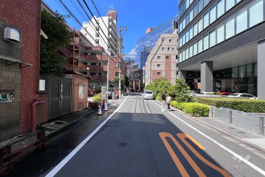 敷地の北側前面道路（東側から）