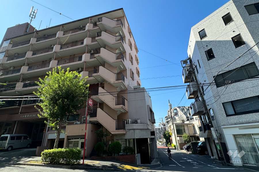 敷地北西側の前面道路（北東側から）