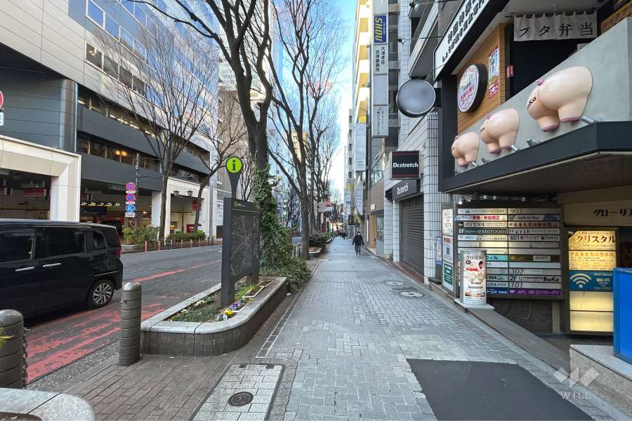 敷地南側の前面道路（東側から）